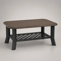 Mesa de Centro Retangular 100 x 60 x 45 cm em MDF com Acabamento Nogueira Escura e Aço Preto