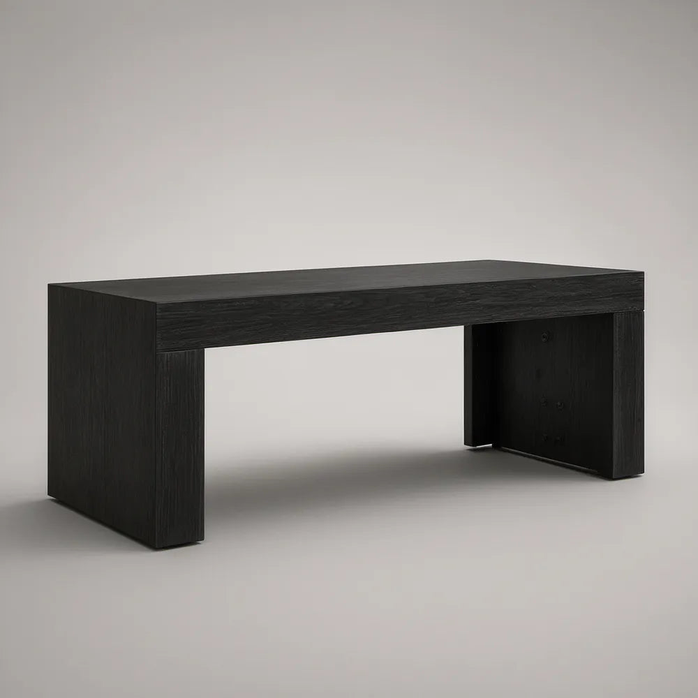 Mesa de Centro Retangular em MDF Preto 100 x 60 x 40 cm