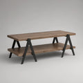 Mesa de Centro Retangular com Prateleira, Castanho e Preto, 120 x 50 x 45 cm